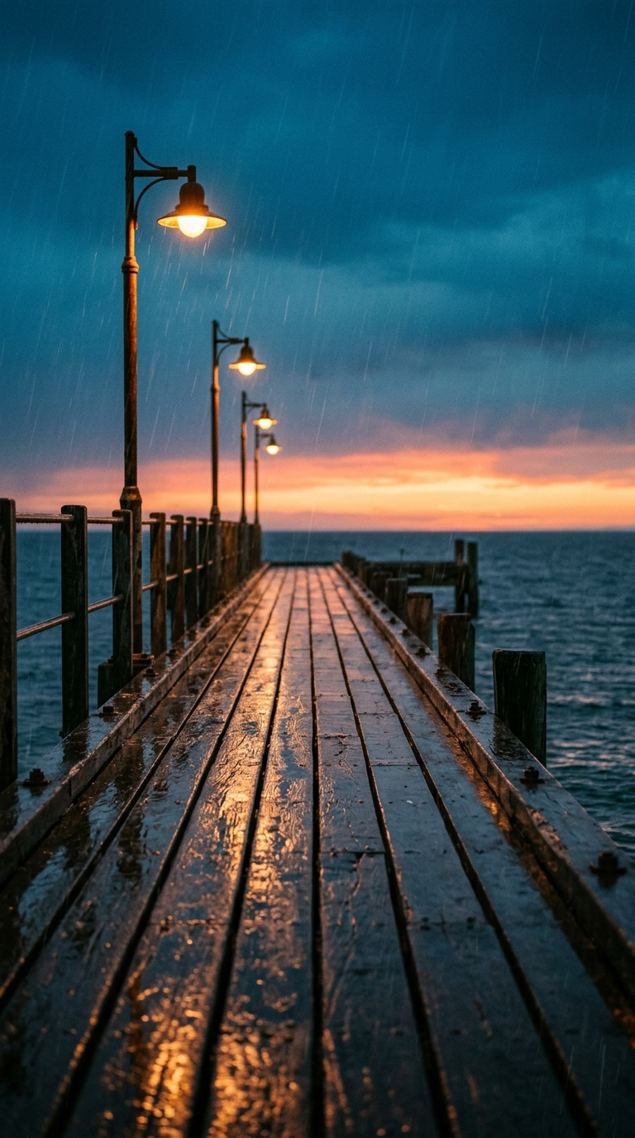 Rain on the Pier — empty Raindance AI scene